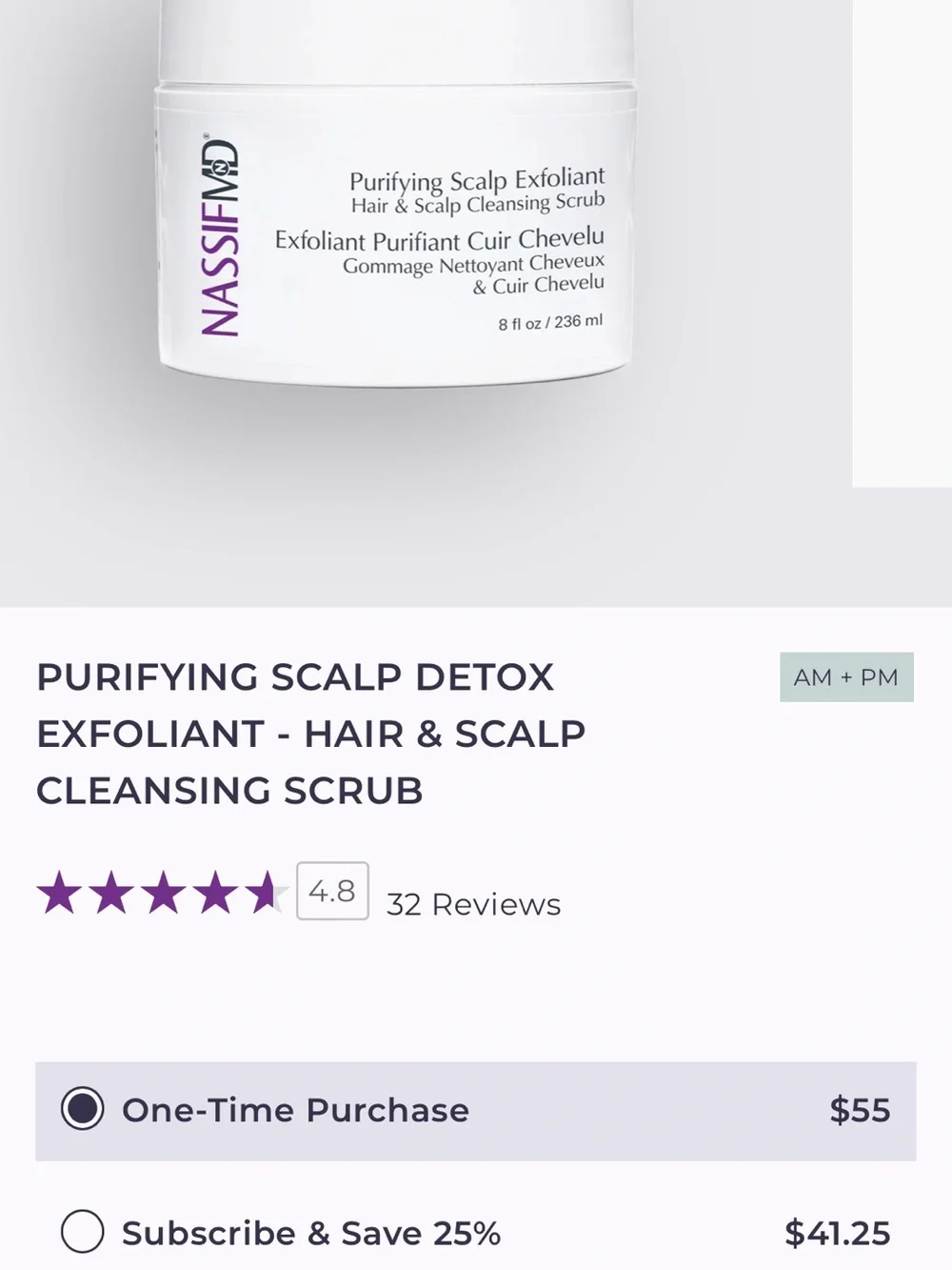 NASSIFMD Purifying Scalp Exfoliant - White